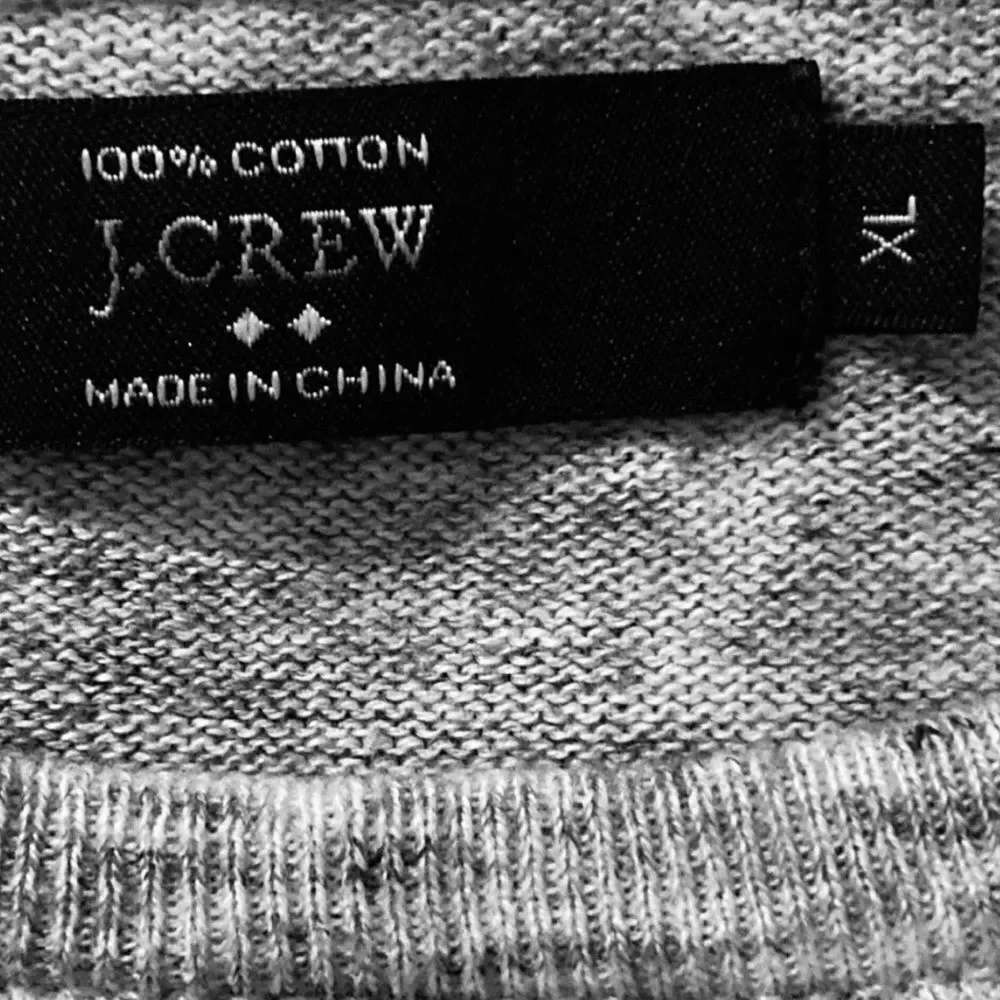 J.Crew 100% Cotton Men’s Sweater Grey Color Size XL